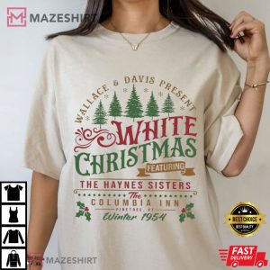 White Christmas Columbia Inn Pine Tree Vermont T Shirt (2)