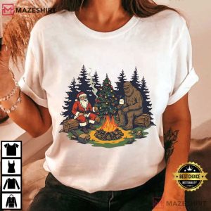 Santa And Sasquatch Funny Bigfoot Christmas T Shirt (2)