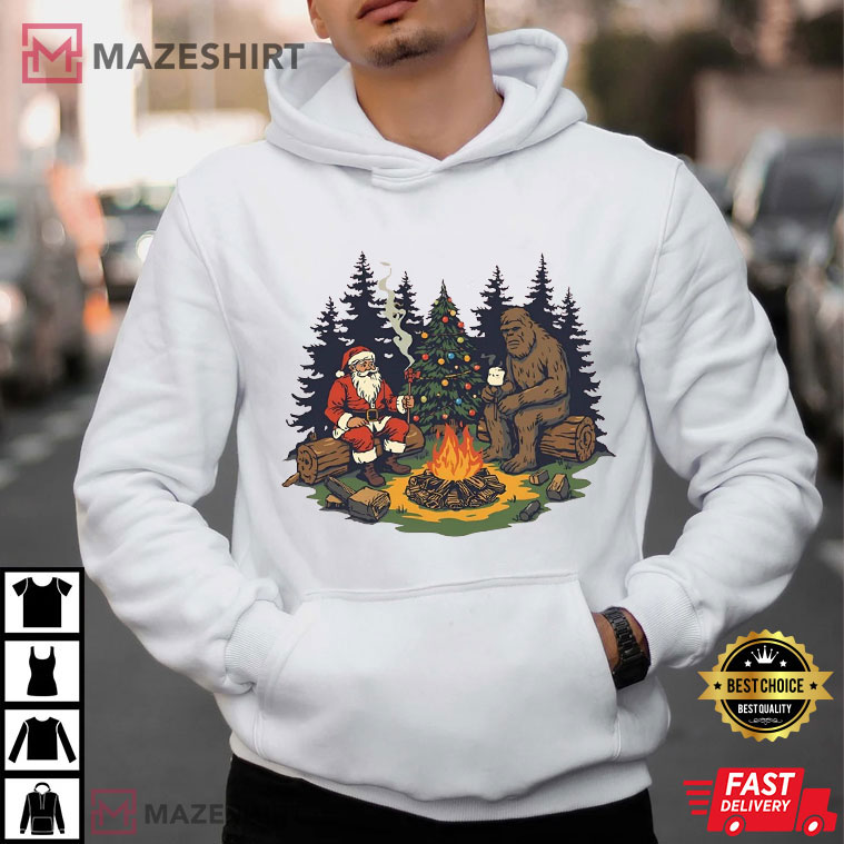 Santa And Sasquatch Funny Bigfoot Christmas T-Shirt Santa And Sasquatch Funny Bigfoot Christmas T-Shirt