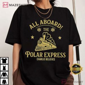 All Aboard Polar Express Christmas Personalised T Shirt (2)