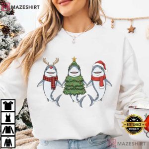 Shark Christmas Santa Ocean Animal Cute T Shirt (4)
