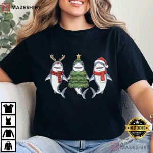 Shark Christmas Santa Ocean Animal Cute T-Shirt