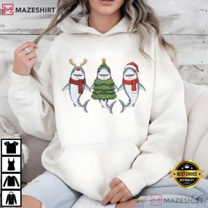 Shark Christmas Santa Ocean Animal Cute T Shirt (2)