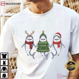 Shark Christmas Santa Ocean Animal Cute T Shirt (3)