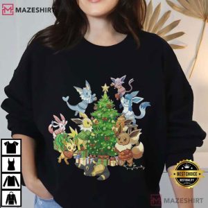 Eeveelution Gamer Christmas Poke Monster T Shirt (4)