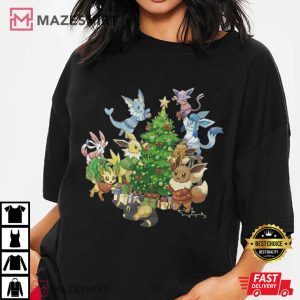 Eeveelution Gamer Christmas Poke Monster T Shirt (2)