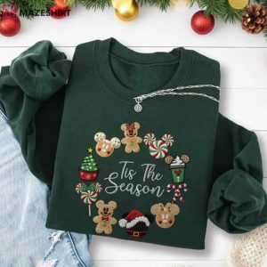 Gingerbread Mickey Minnie Tis The Season Disney Embroidered Sweatshi (4)