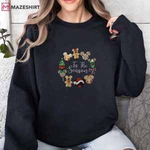 Gingerbread Mickey Minnie Tis The Season Disney Embroidered Sweatshi