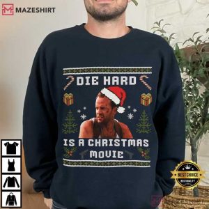 Die Hard Is A Christmas Movie Ugly Sweater T Shirt (4)