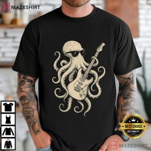 Octopus Playing Guitar Musician Gift T Shirt (4)