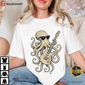 Octopus Playing Guitar Musician Gift T Shirt (1)
