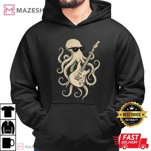 Octopus Playing Guitar Musician Gift T Shirt (2)