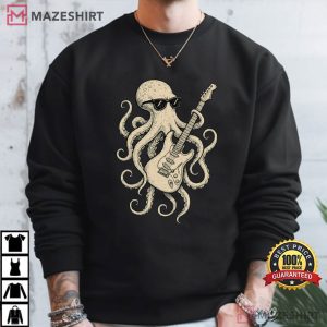 Octopus Playing Guitar Musician Gift T Shirt (3)