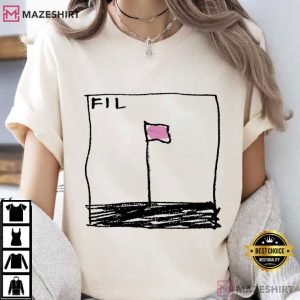 Fil Pink Flag Hand Drawn Graphic T Shirt (4)