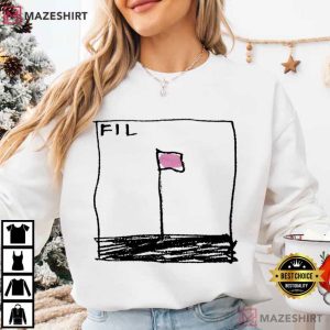Fil Pink Flag Hand Drawn Graphic T Shirt (3)