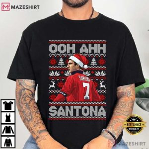 Cantona Ooh Ahh Santona Funny Football Christmas Jumper T Shirt (2)