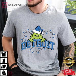 Grinch Detroit Lions Football Christmas T Shirt (2)