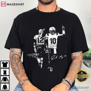 Drake Maye And Tom With Signature Football Vintage T Shirt (4)