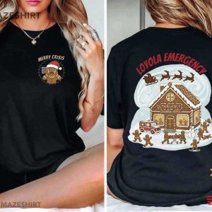 Loyola Emergency Gingerbread Merry Crisis Christmas T Shirt (3)