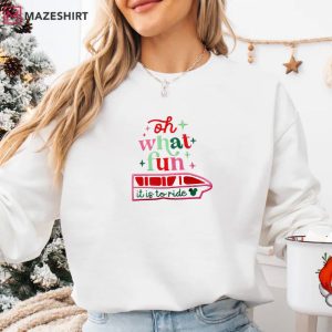 Oh What Fun It Is To Ride Monorail Christmas Embroidered Sweatshirt (2)