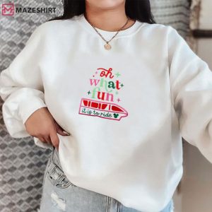 Oh What Fun It Is To Ride Monorail Christmas Embroidered Sweatshirt (1)