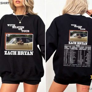 Zach Bryan 2026 With Heaven On Tour Concert T Shirt (1)