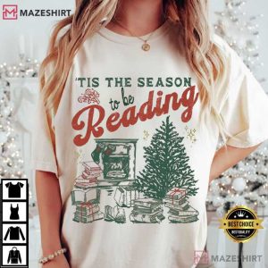 Tis The Season To Be Reading Vintage Christmas Bookish T-Shirt