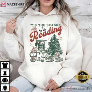 Tis The Season To Be Reading Vintage Christmas Bookish T Shirt (3)