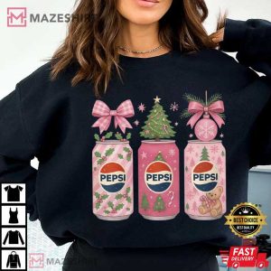 Christmas Pepsi Pink Bow Festive Xmas Soda T Shirt (1)