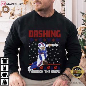 Josh Allen Dashing Through The Snow Christmas Football T Shirt (4)