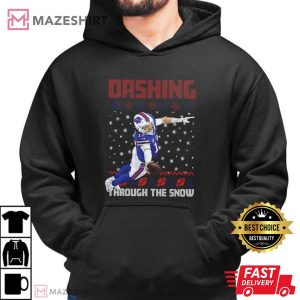 Josh Allen Dashing Through The Snow Christmas Football T Shirt (3)