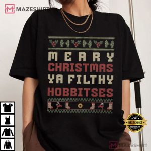 Merry Christmas Ya Filthy Hobbitses Funny Gollum T-Shirt