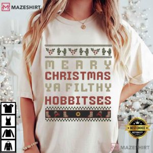 Merry Christmas Ya Filthy Hobbitses Funny Gollum T Shirt (2)