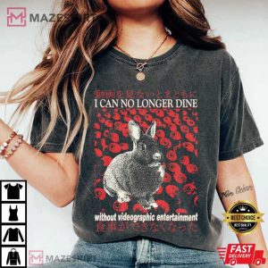 I Can No Longer Dine Rabbit Vintage Japanese T Shirt (2)