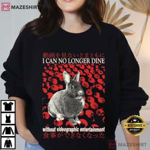 I Can No Longer Dine Rabbit Vintage Japanese T Shirt (3)