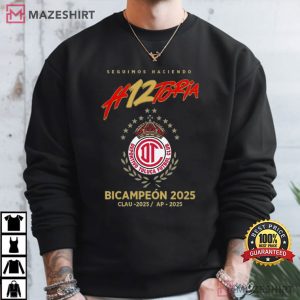 Toluca Bicampeón Foto Soccer Diablo Mayor 2026 T Shirt (4)