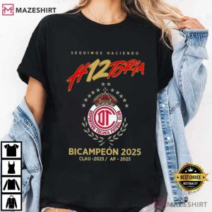 Toluca Bicampeón Foto Soccer Diablo Mayor 2026 T Shirt (2)