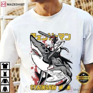 Denji Chainsaw Man Japanese Text Manga Anime T Shirt (2)