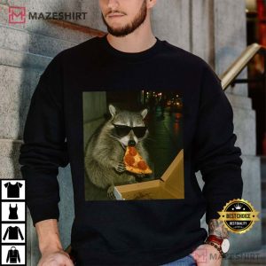 Raccoon Eating Pizza Funny Meme T Shirt (4)