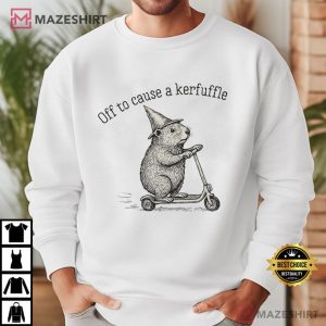Animal Off To Cause A Kerfuffle Funny Groundhog Scooter T Shirt (4)