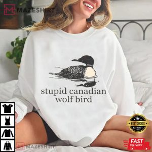 Heated Rivalry Stupid Canadian Wolf Bird Hockey Romance T Shirt (4)