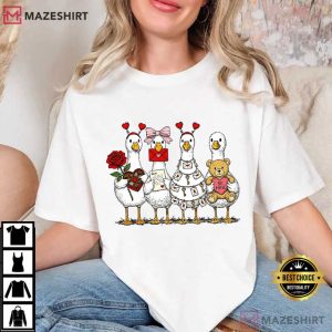 Valentines Day Goose Pink Funny T Shirt (1)