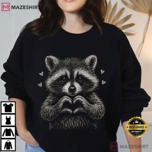 Valentines Day Raccoon Cute Love T Shirt (4)