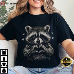 Valentines Day Raccoon Cute Love T Shirt (1)