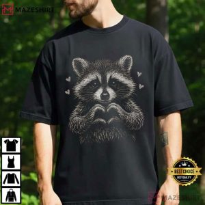 Valentines Day Raccoon Cute Love T Shirt (2)