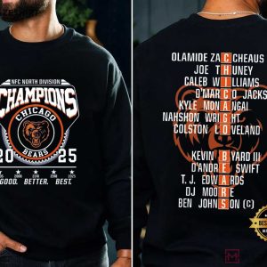 Chicago Football 2025 NFC North Champions T Shirt (2)