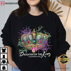Daughter Of The King Floral Christian Bible Verse T Shirt (1)