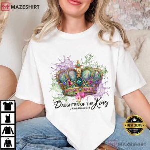 Daughter Of The King Floral Christian Bible Verse T Shirt (2)