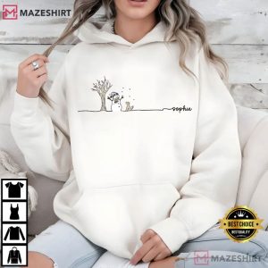 Snowman Tree And Dog Winter Snowflake Custom Name T Shirt (3)