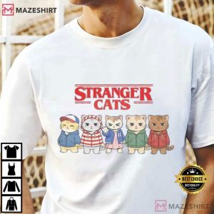 Stranger Cats Funny Cat Parody T Shirt (2)